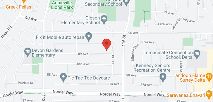 map of 11475 89 AVENUE